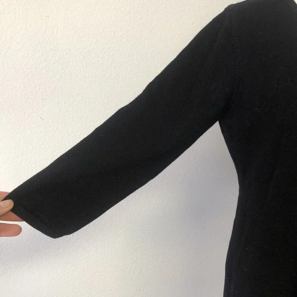 Nine West Sweater Dress Black White Boarder Hem Knit Pullover Size L 3/4 sleeve - Picture 5 of 9